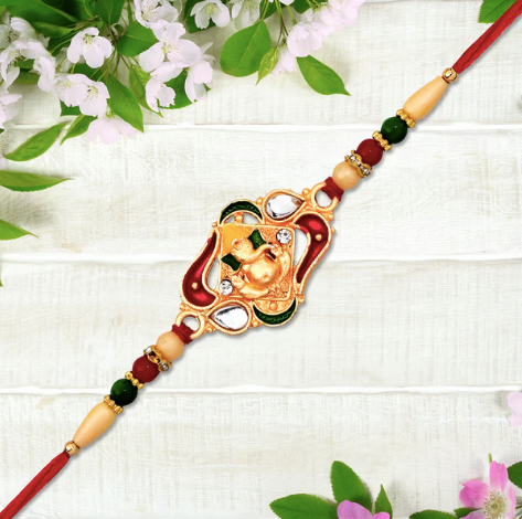 Ganpati Bappa Rakhi – Traditional Designer Rakhi for Brother