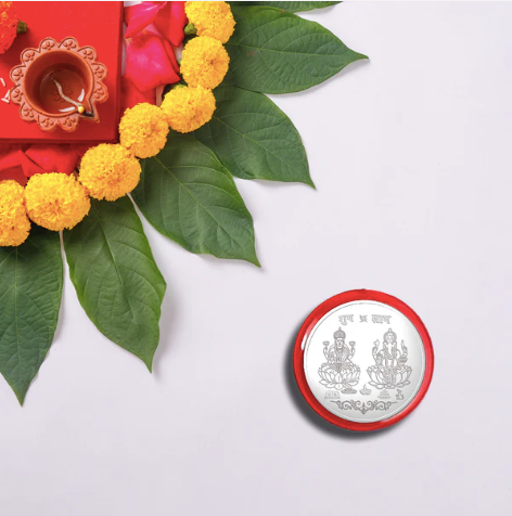 Traditional Rakhi Combo – 2 Designer Rakhis with Choco Almonds, Silver Coin & Pooja Kit
