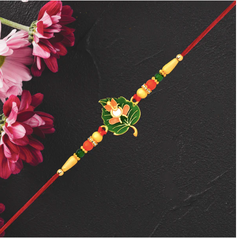 Tulsi Leaf Rakhi – Spiritual Designer Rakhi for Brother