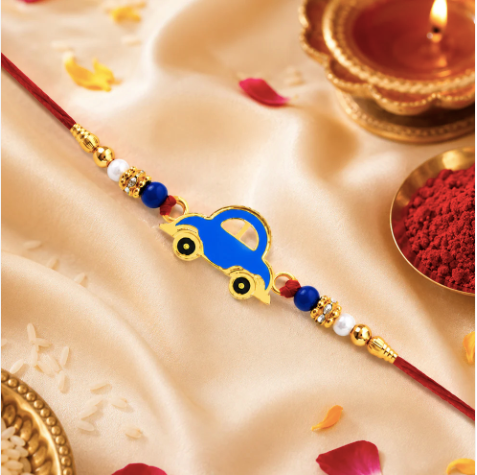 Car Design Kids Rakhi – Cute Cartoon Car Rakhi for Little Brother